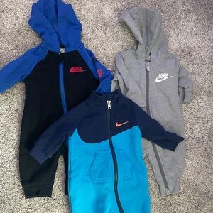 Nike Kids Hooded Jumpsuit Set - Blue, Black, Gray